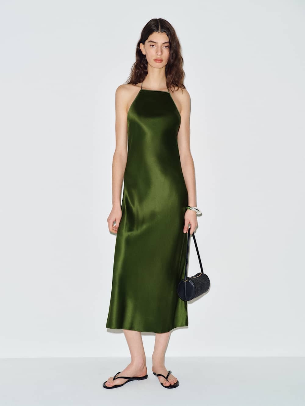 Reformation Maripaz Silk Dress In topiary, new without tags, never worn.